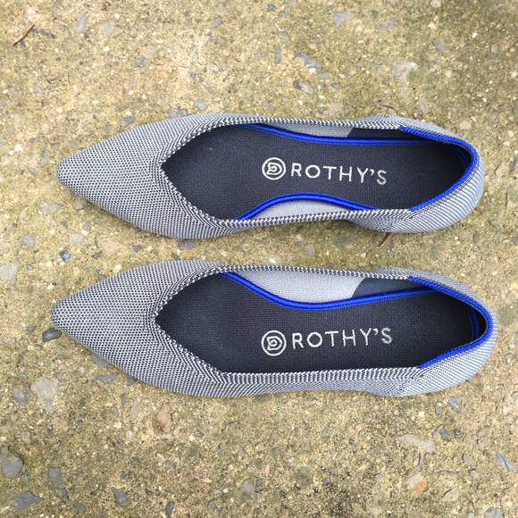 Rothy's Shoes - Rothy’s Cloud Grey Birdseye Point Flats 7.5